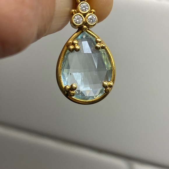 Temple St Clair Aquamarine Gold &  Diamond Pendant - Picture 10 of 15